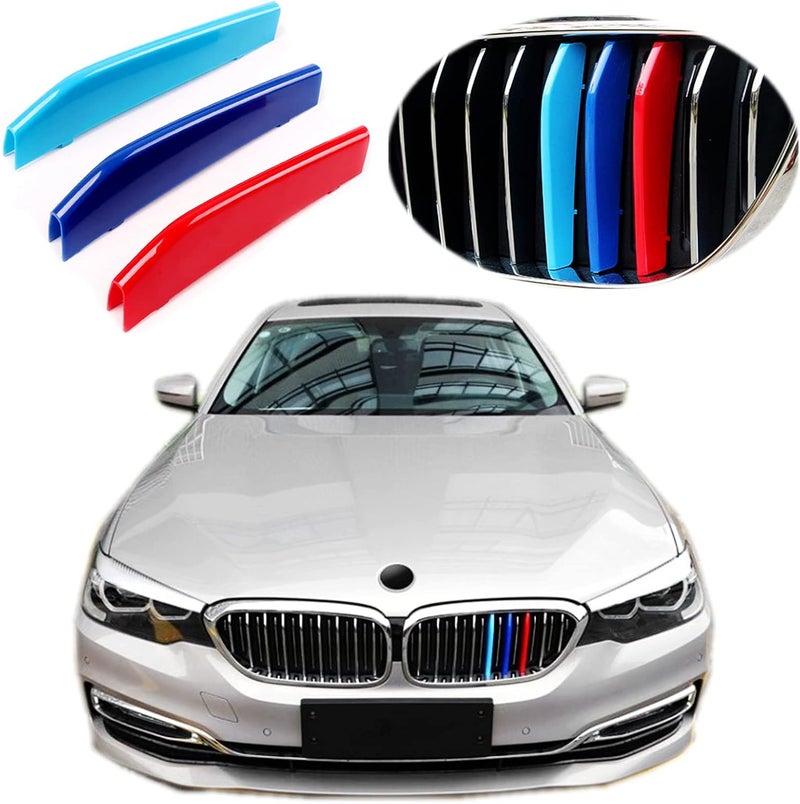 Goodream Tricolored Grille Insert Trims Compatible with 2017-2020 G30 G31 5 Series Sedan 520i 530i 540i 550i Accessories for w/Standard Kidney Grille (9 Beams) - Image 1